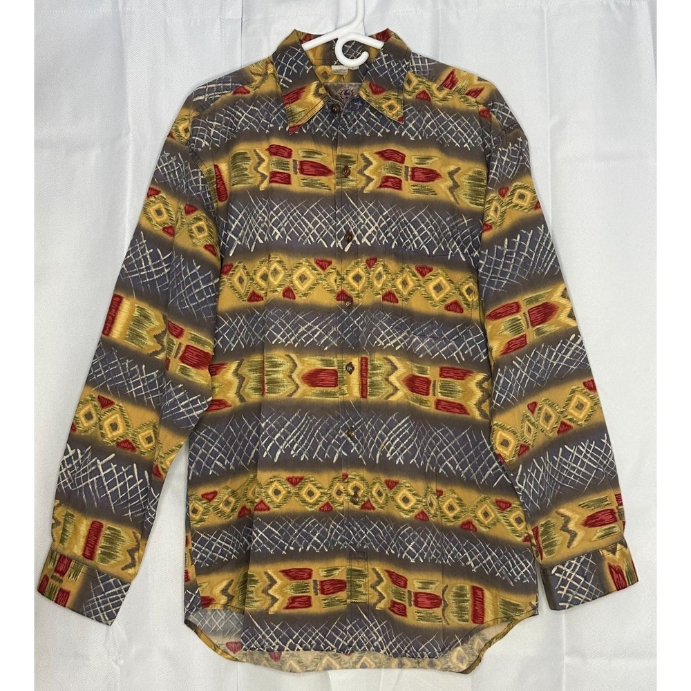 VTG The Territory Ahead Shirt L Aztec Western‎ Southwestern Retro Casual Cowboy